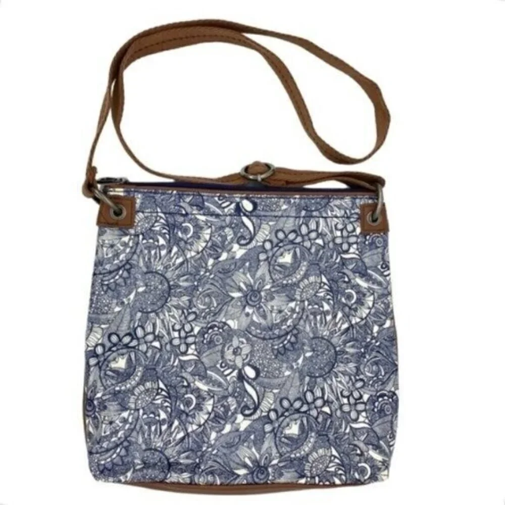 Sakroots Navy Blue Spirit Desert Floral Crossbody Trip Bag - Picture 9 of 16